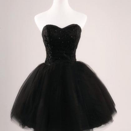 2015 Little Black Prom Dress, Short Black Ball..