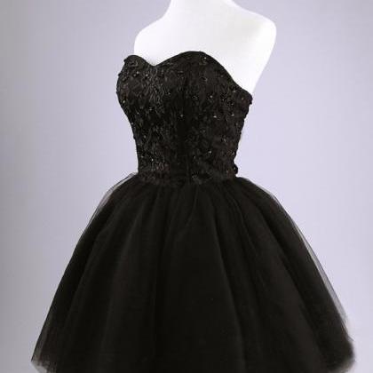 2015 Little Black Prom Dress, Short Black Ball..