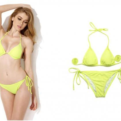 Fashoin Sexy Women Bikini Set Greenish Yellow..