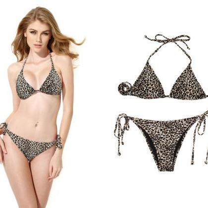 Sexy Leopard Triangle Top With Classic Cut Bottom..