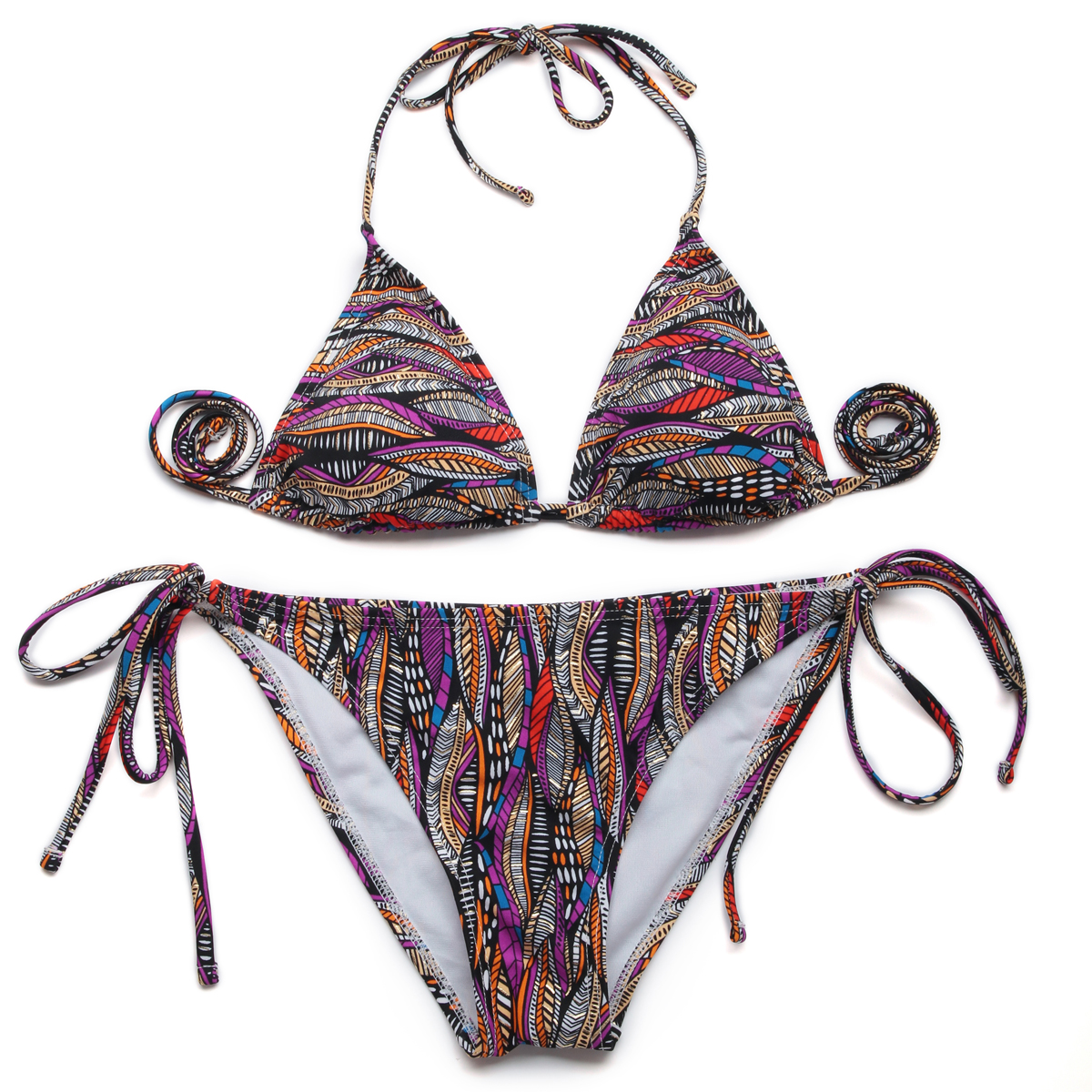 Summer Sexy Swimsuit Ethnic Triangle Top With Classic Cut Bottom Bikini Swimwear Suit Bikini Set 2015