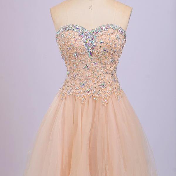 Short Beaded Strapless Prom Dress, Graduation Dress on Luulla